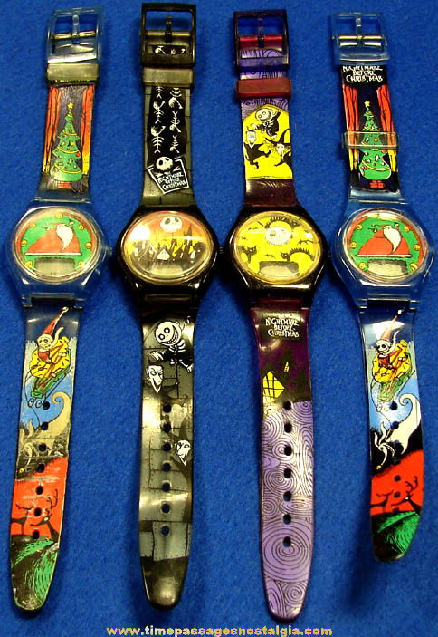 (4) Tim Burton Nightmare Before Christmas Character Wrist Watches