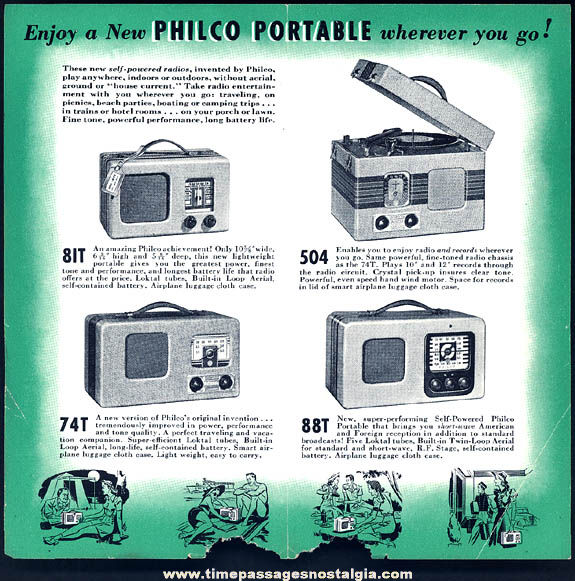 1940 Philco Portable Radio Advertising Sales Brochure