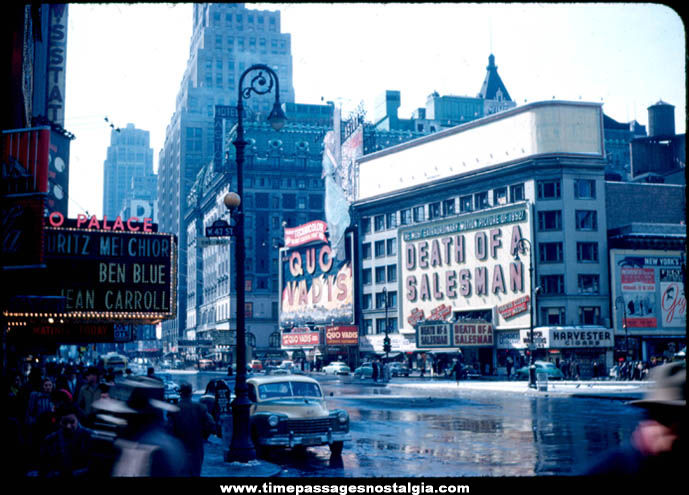 1952 New York City Theatre District Color Photograph Slide