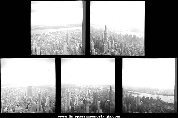 (5) 1940 New York City Visitor or Tourist Skyscraper Photograph Negatives