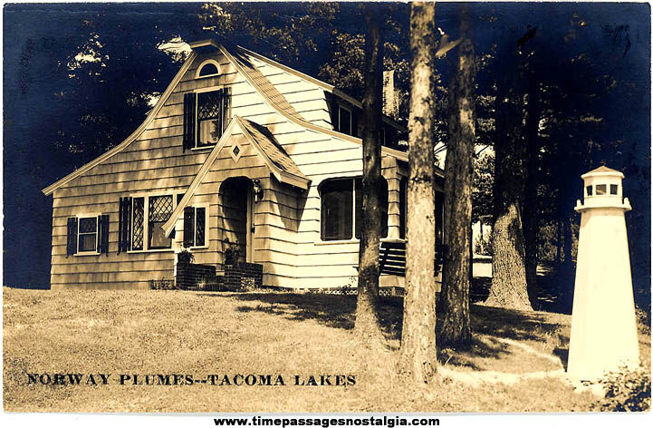 Old Norway Plumes Tacoma Lakes Maine Real Photo Post Card