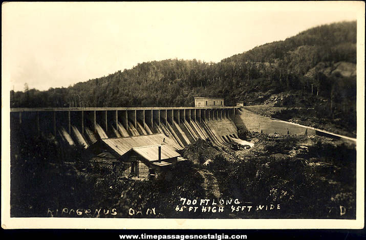 1934 Ripogenus Dam Chesuncook Lake Maine Real Photo Post Card