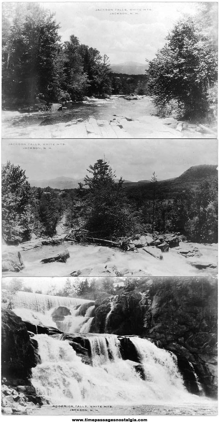 (3) Old Unused White Mountains Jackson New Hampshire Real Photo Post Cards