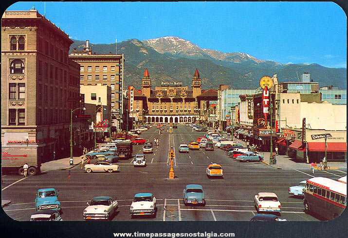 Old Unused Pikes Peak Avenue Colorado Springs Colorado Post Card