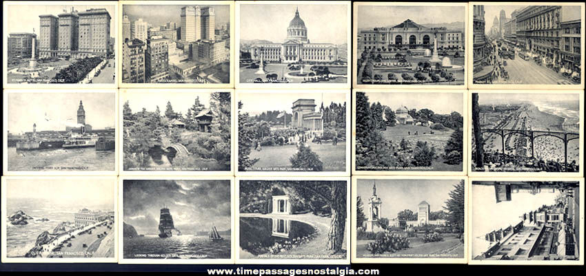 (15) Different Old San Francisco California Advertising Souvenir Photograph Picture Cards