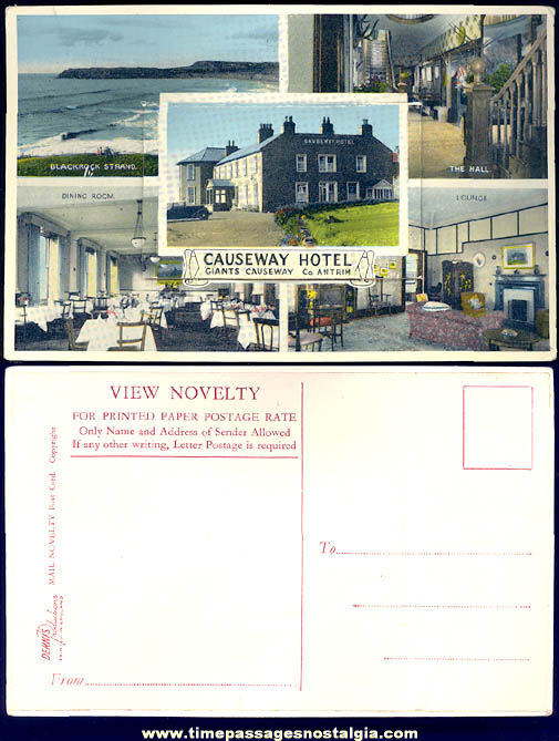 Old Unused Northern Ireland Giants Causeway Hotel Advertising Multi Image Novelty Post Card