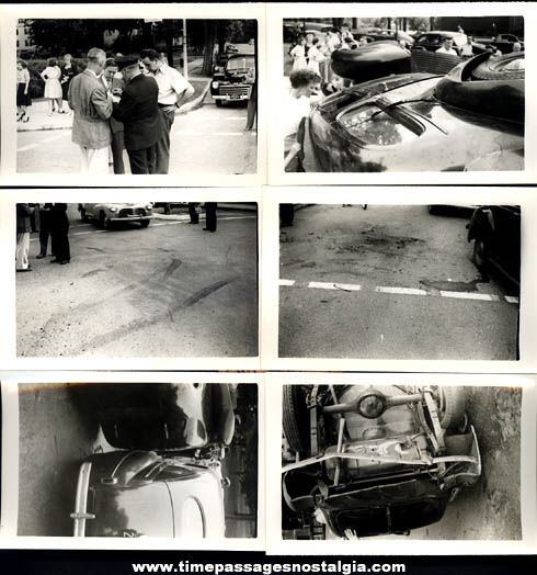 (14) 1940s Auto Accident Black & White Photographs