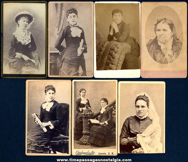 (7) Old New England Women Photograph Cabinet Cards