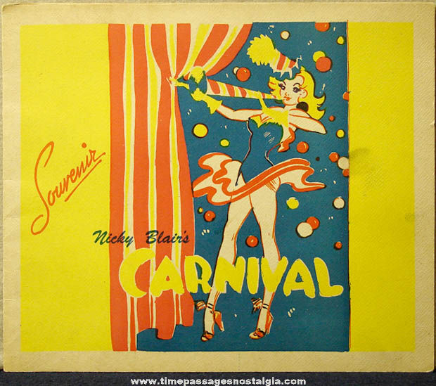 Old Nicky Blair’s Carnival New York Night Club Advertising Souvenir Photo Folder