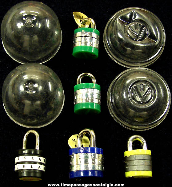 (5) Miniature Gum Ball Machine Toy Prize Combination Locks