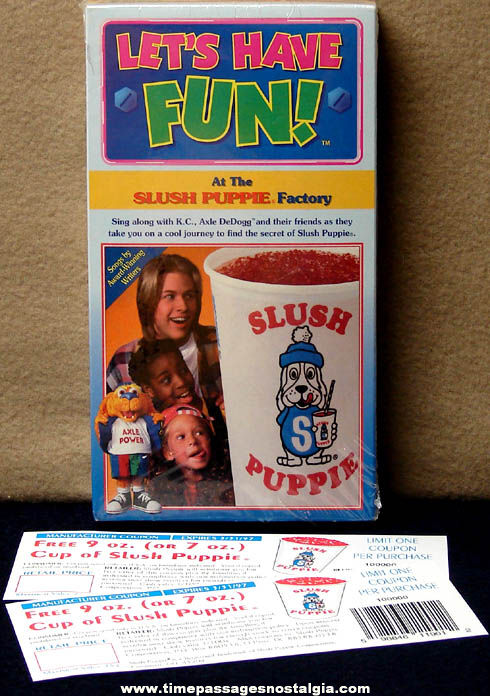 Unopened 1996 Lets Have Fun At The Slush Puppie Factory Video Tape With Coupons