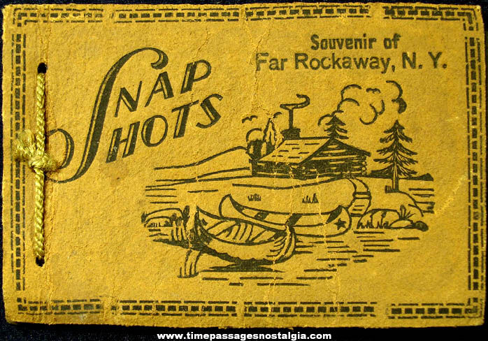 Small Old Far Rockaway New York Advertising Souvenir Snap Shots Photo Album