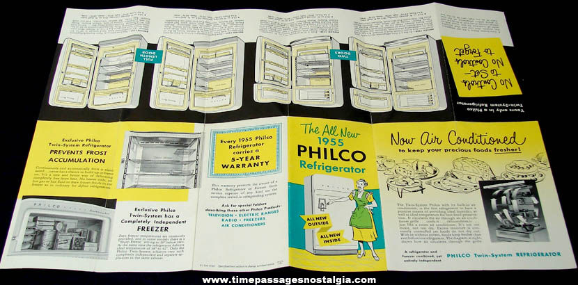 Colorful 1955 Philco Refrigerator Advertising Brochure