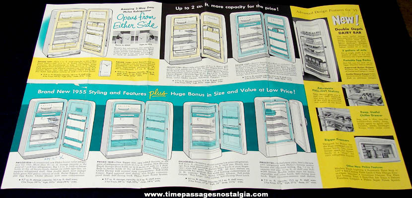 Colorful 1955 Philco Refrigerator Advertising Brochure