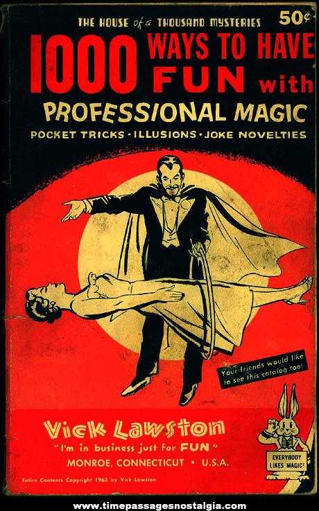 1963 House of A Thousand Mysteries Vick Lawston Magician Magic & Novelty Catalog