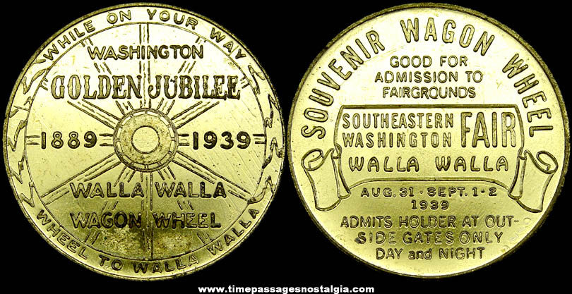 1939 Washington State Golden Jubilee Advertising Souvenir Coin