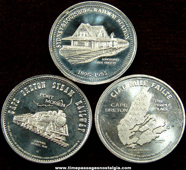 (3) Different Old Cape Breton Canada MacPuffin Dollar Token Coins