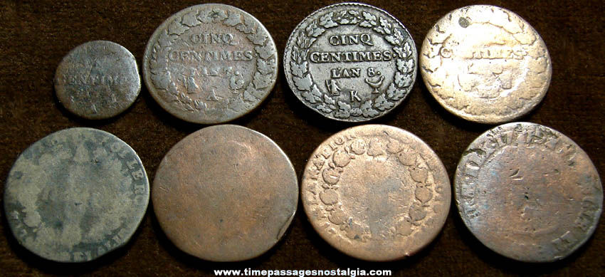 (8) 18th Century France Coins