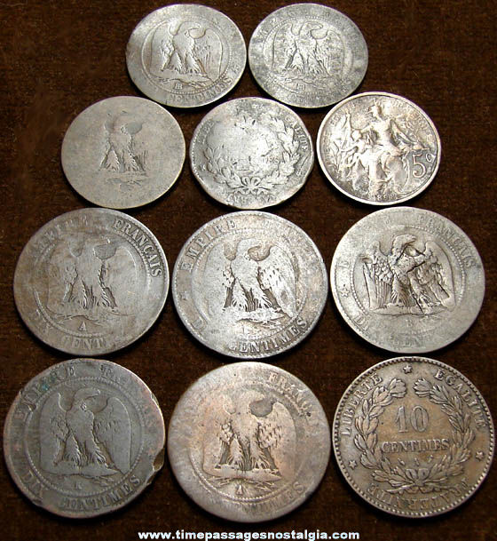 (11) 19th Century France Coins