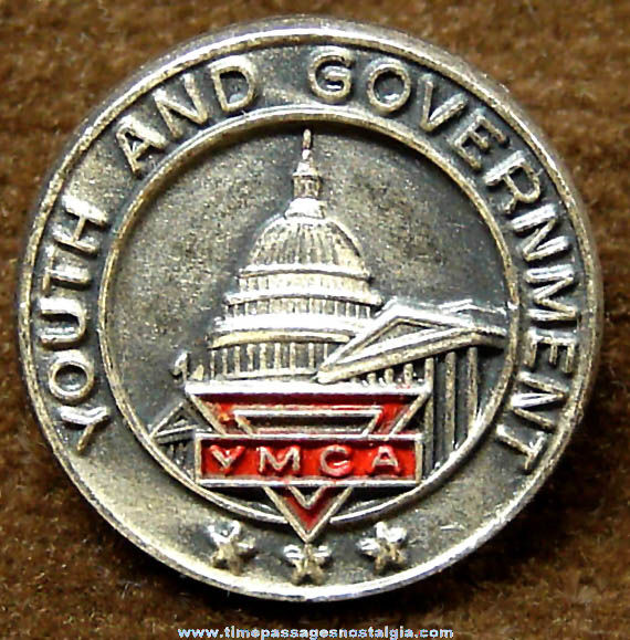 Old Metal United States YMCA Youth and Government Advertising Lapel Pin