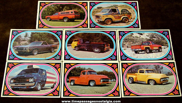 (8) Different Old Donruss Truckin’ Van & Pick Up Truck Trading Cards