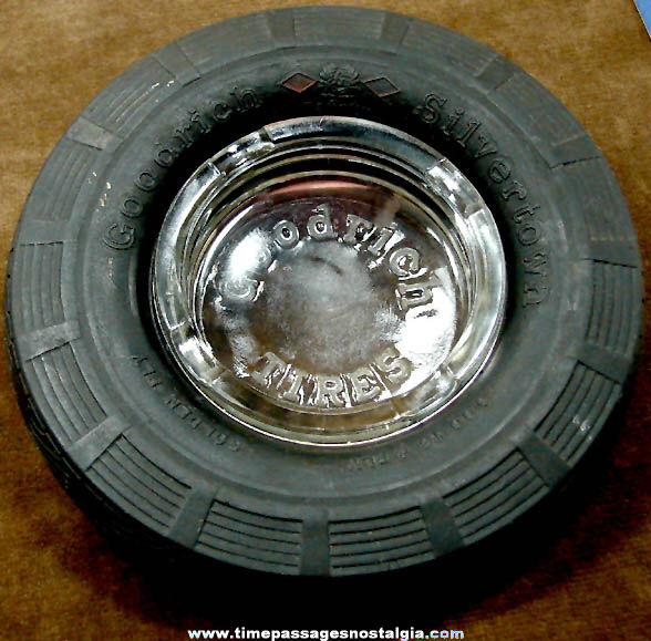 Old Rubber & Glass Goodrich Silvertown Tires Advertising Premium Ash Tray