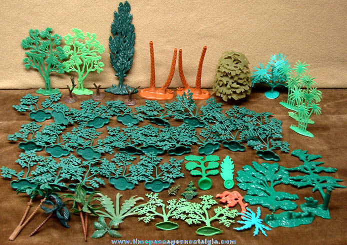 (49) Miniature Toy Figure Play Set Trees and Parts