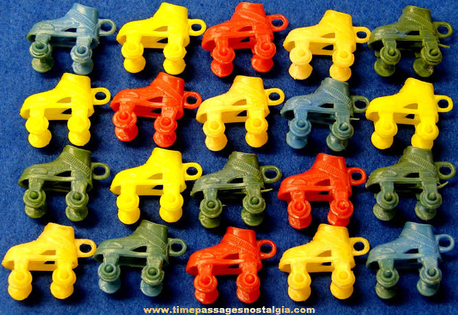 (20) Old Gum Ball Machine Prize Roller Skate Toy Charms