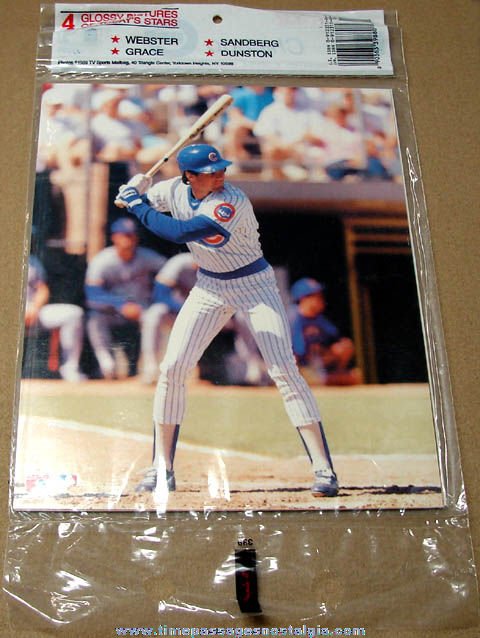 (4) Unopened 1989 Chicago Cubs Baseball Player Glossy Pictures