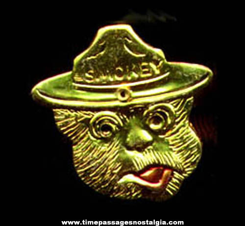Old Smokey Bear Character Advertising Premium Toy Ring