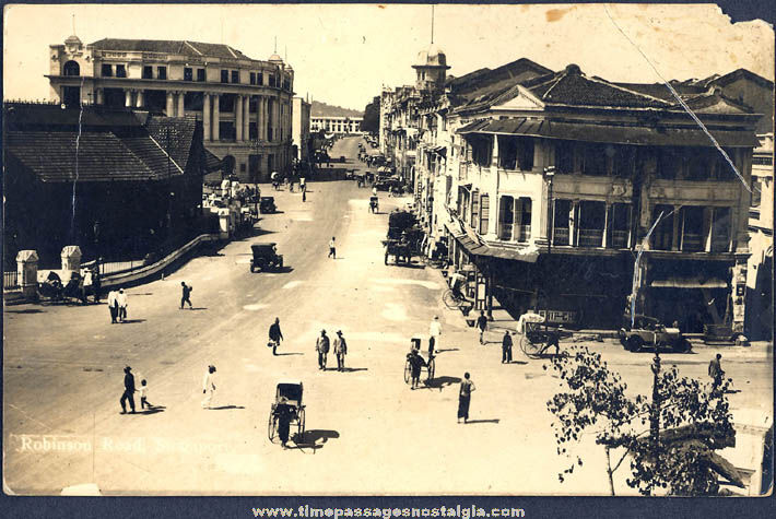 Old Robinson Road Singapore Real Photo Post Card