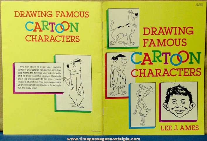 1979,1987 Drawing Famous Cartoon Characters Booklet