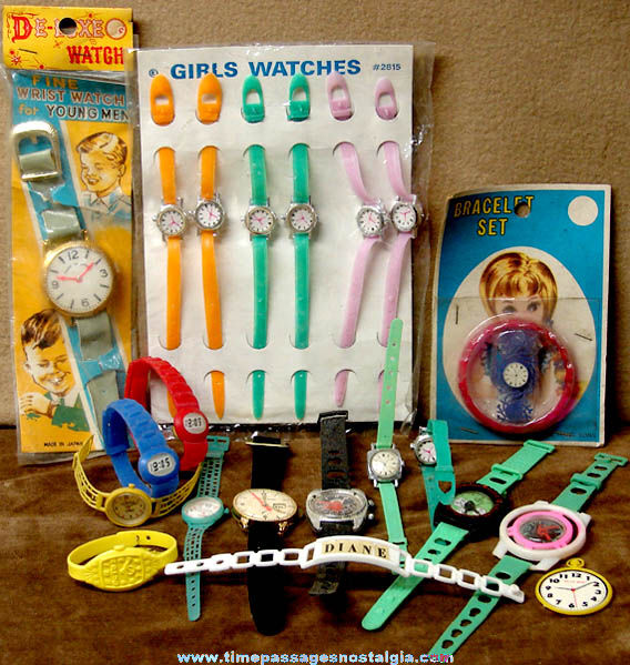 (21) Old Metal and Plastic Children’s Toy Watches
