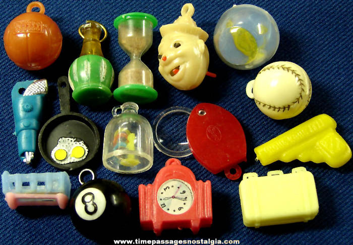 (15) Old Unusual Gum Ball Machine Prize Toys and Charms