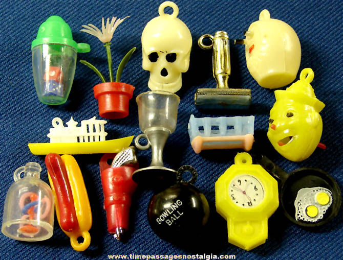 (15) Old Unusual Gum Ball Machine Prize Toys and Charms