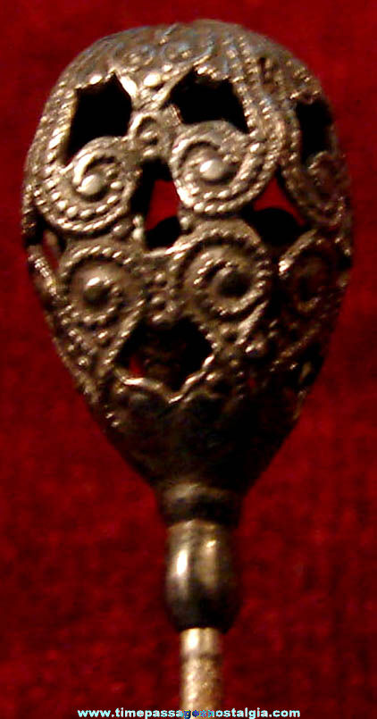 Long Old Fancy Metal Antique Jewelry Hat Stick Pin