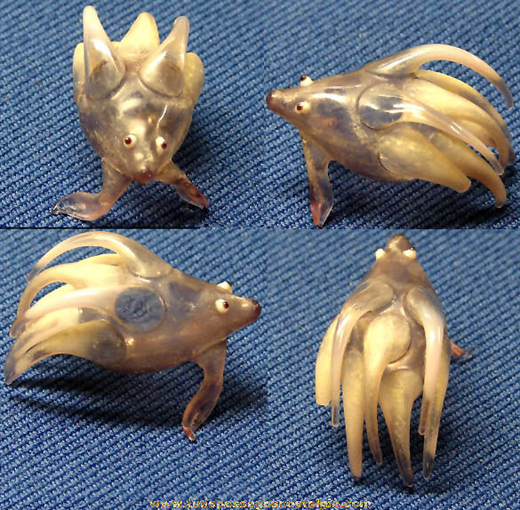 Old Hand Made Miniature Glass Porcupine or Fish Animal Figurine