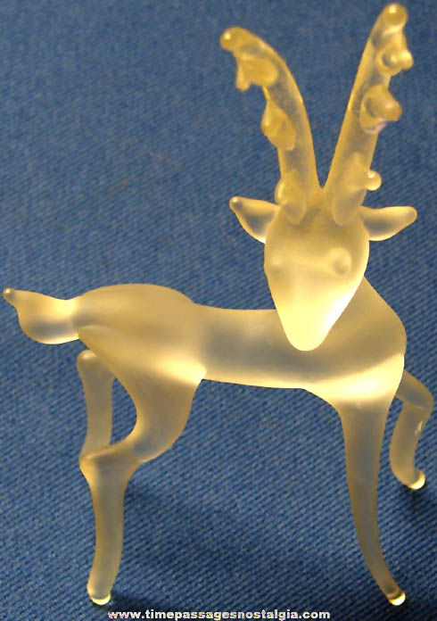 Frosted Glass Stylized Deer Animal Figurine