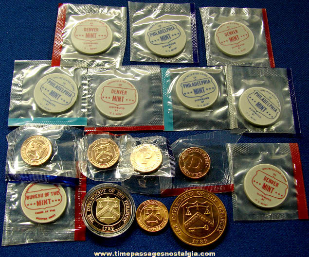 (16) Old United States Treasury Mint Set & Proof Set Token Coins