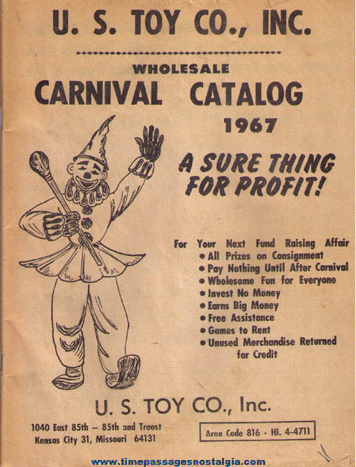 1967 U.S. Toy Company Carnival Prize & Supply Catalog on Compact Disk