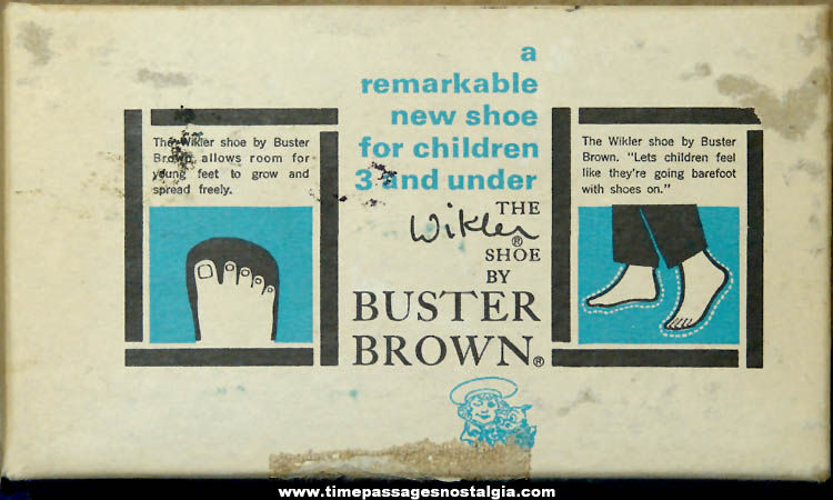 Old Children’s Buster Brown Shoes Advertising Cardboard Shoe Box