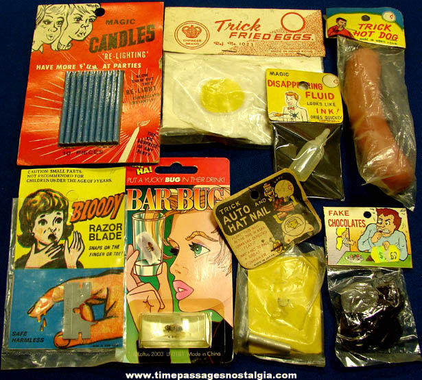 (8) Different Old Unopened Novelty Toy Items