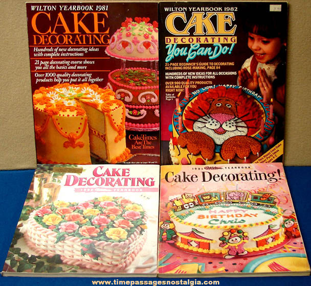 (4) Different Old Wilton Cake Decorating Year Book Catalogs