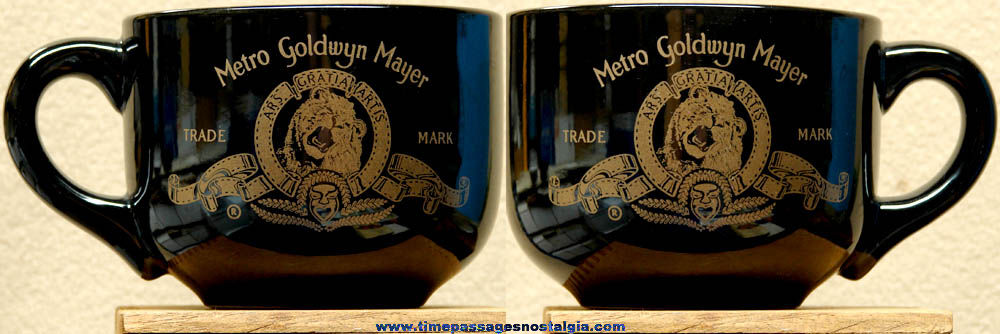 Large Black & Gold Metro Goldwyn Mayer Motion Picture Advertising Coffee Mug