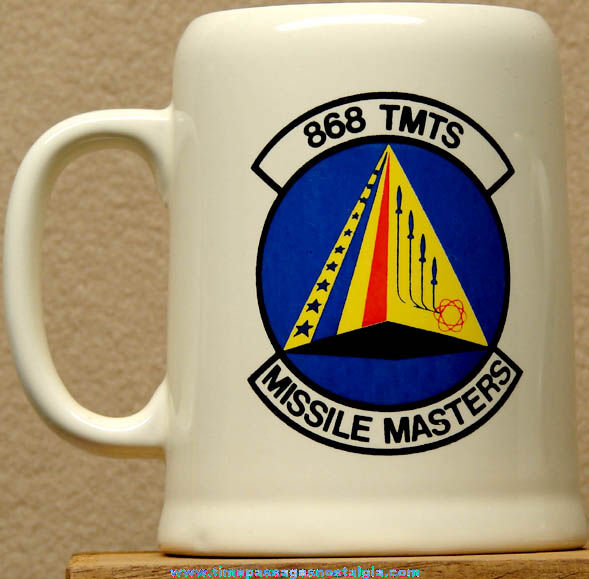 Old United States Air Force 868th Tactical Missile Training Squadron Insignia Ceramic Coffee Mug