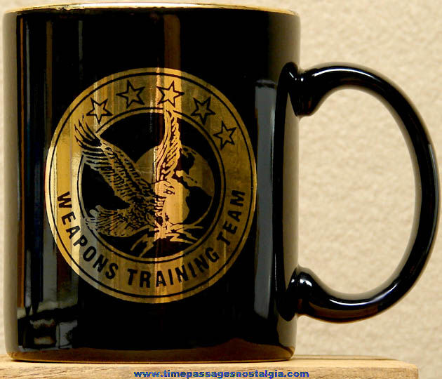 Old United States Military Weapons Training Team Advertising Ceramic Coffee Mug