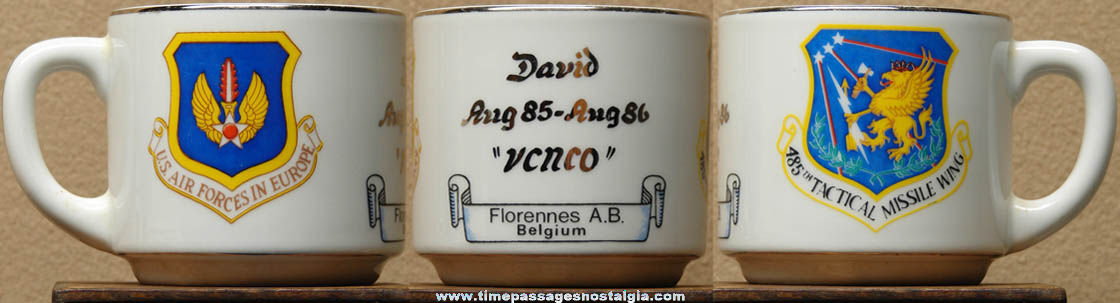 1980s U.S. Air Force 485th Tactical Missile Wing Ceramic or Porcelain Advertising Coffee Cup