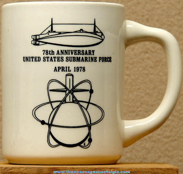1978 United States Navy Submarine Force 78th Anniversary Advertising Ceramic or Porcelain Coffee Cup