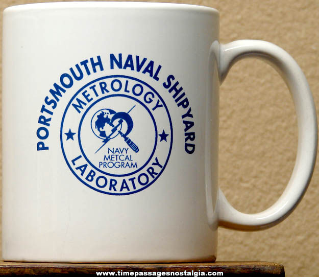Old United States Navy Portsmouth Naval Shipyard Advertising Ceramic or Porcelain Coffee Cup