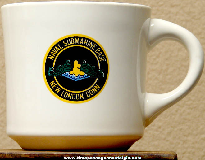 Old United States Navy New London Naval Submarine Base Advertising Ceramic or Porcelain Coffee Cup